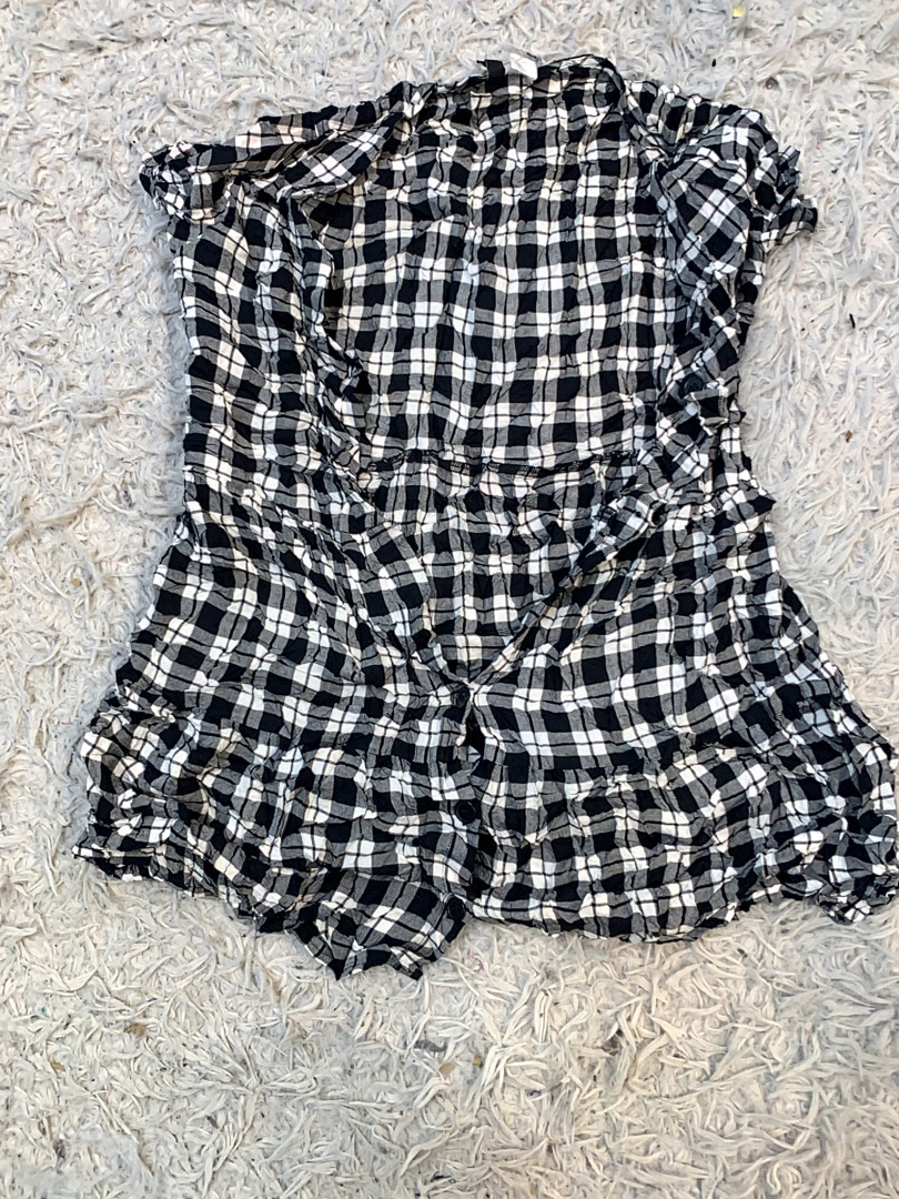 Black and White Plaid Blouse