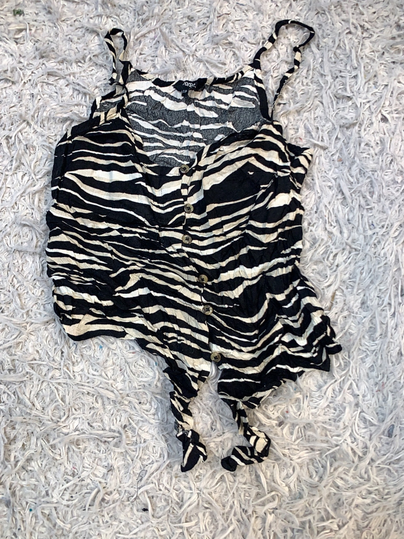 Zebra print button-up camisole
