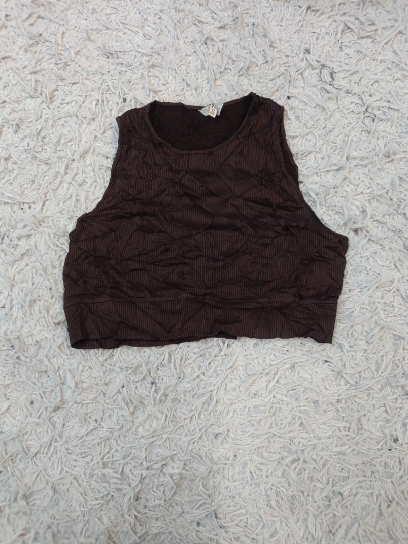 Brown Ribbed Tank Top