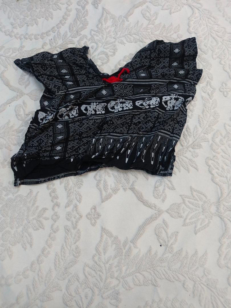 Elephant Print V-Neck Top