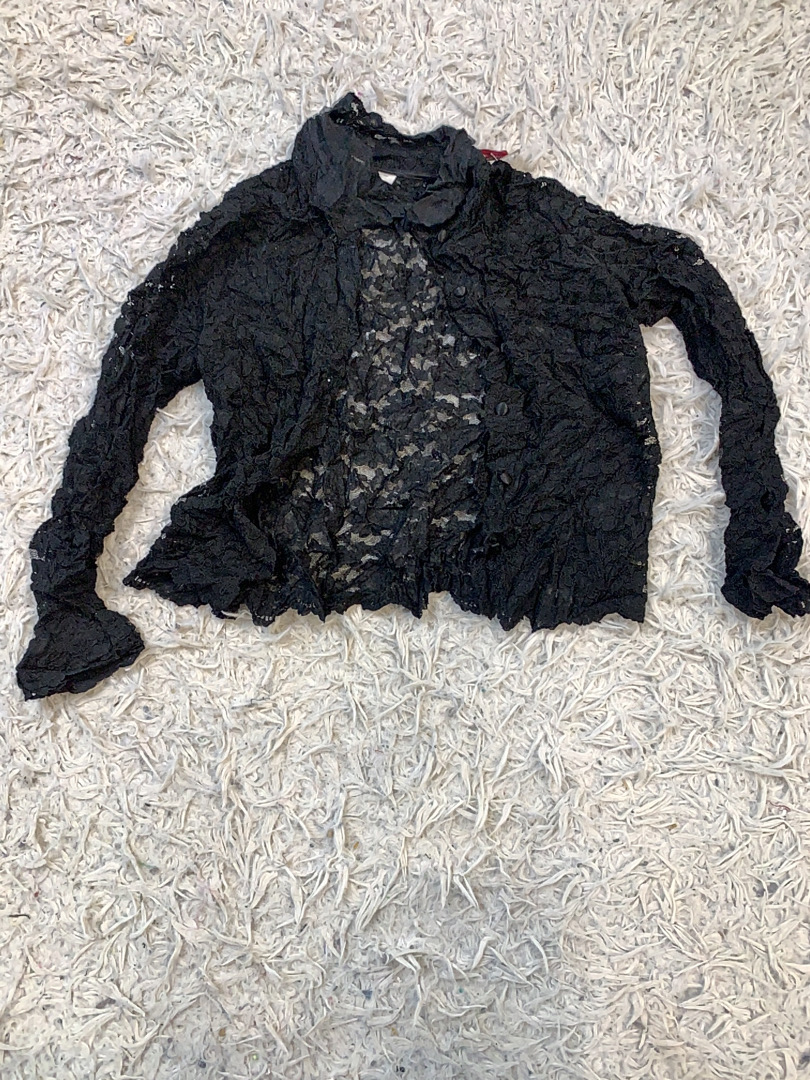 Liz Claiborne Black Lace Button-Up Top