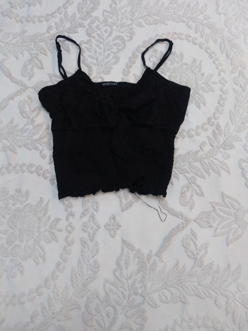 Black Cropped Cami Top