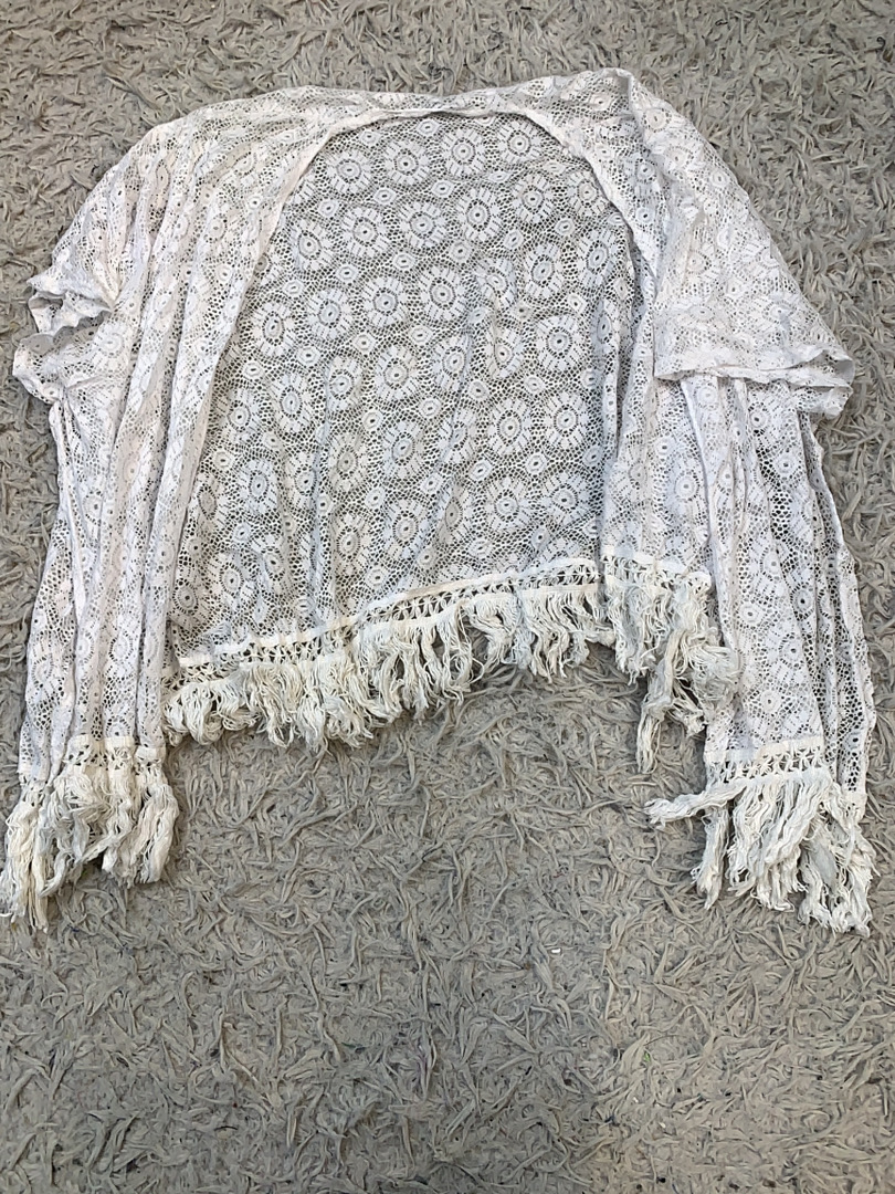 White Lace Fringe Cardigan