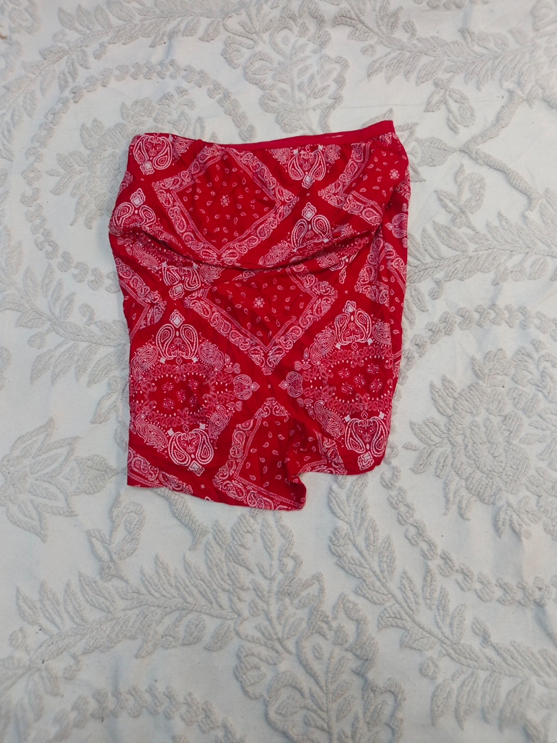 No Boundaries Red Bandana Print Mini Skirt