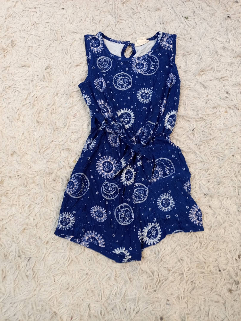 Emma & Ella Blue Sun and Moon Print Romper