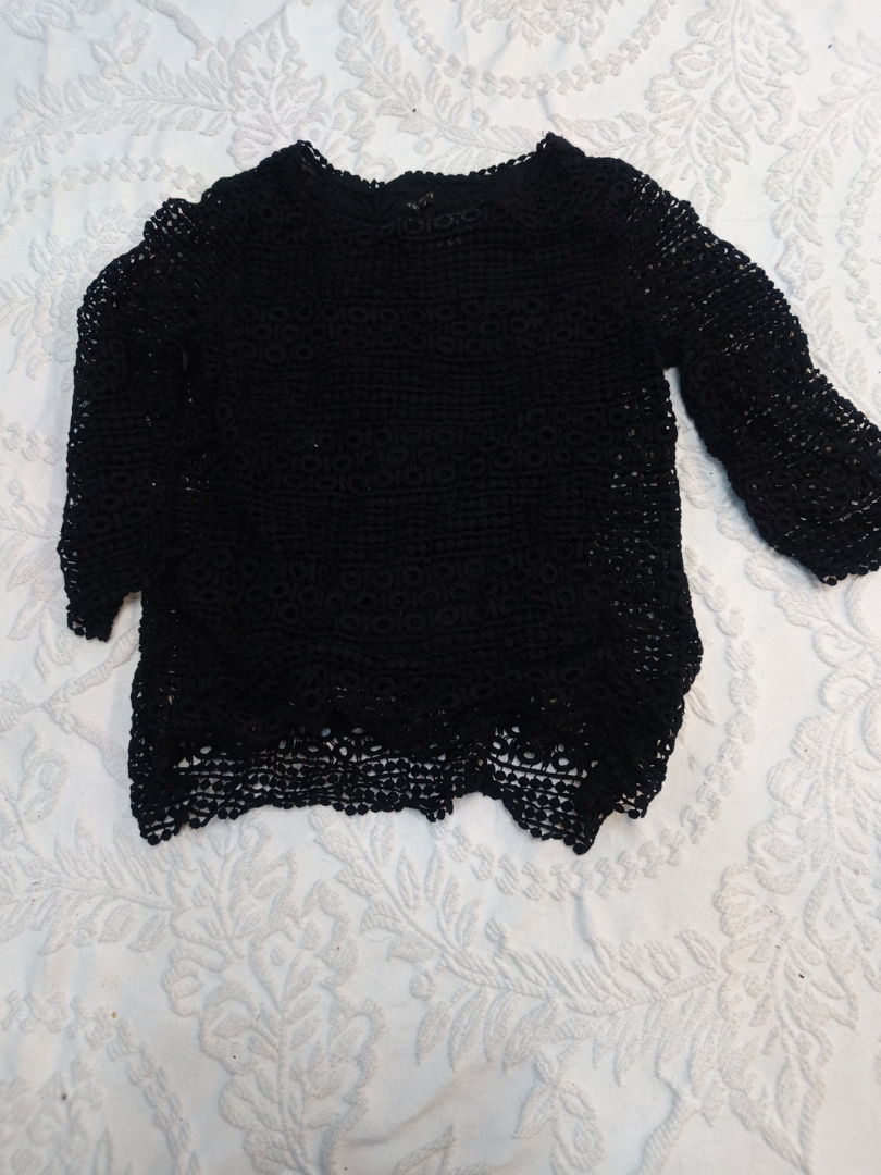 Talbots Black Lace Top