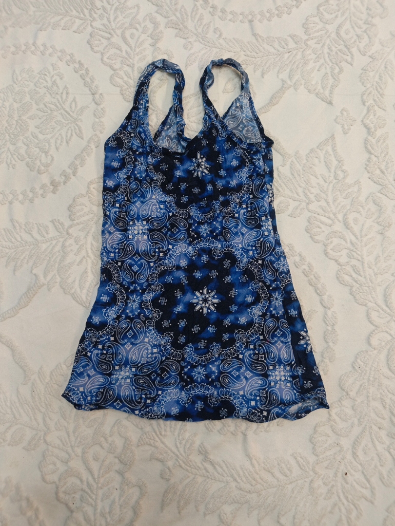 No Boundaries Blue Bandana Print Romper