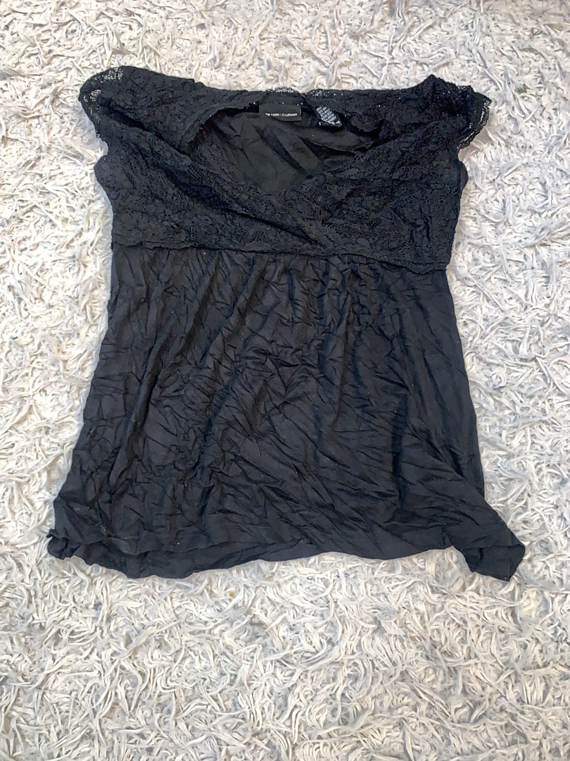 New York & Company Black Lace Top