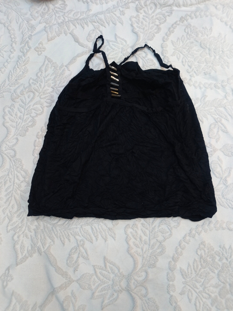 Black Cami Top with Gold Detail