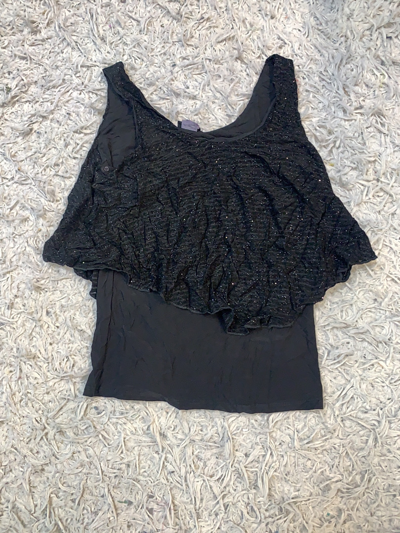 Freesia Black Sleeveless Layered Tank Top