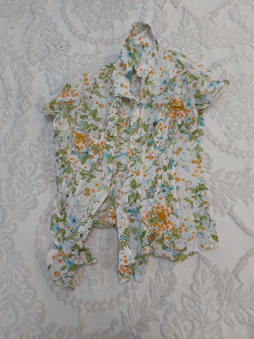 Chemise à boutons imprimé floral pour les yeux