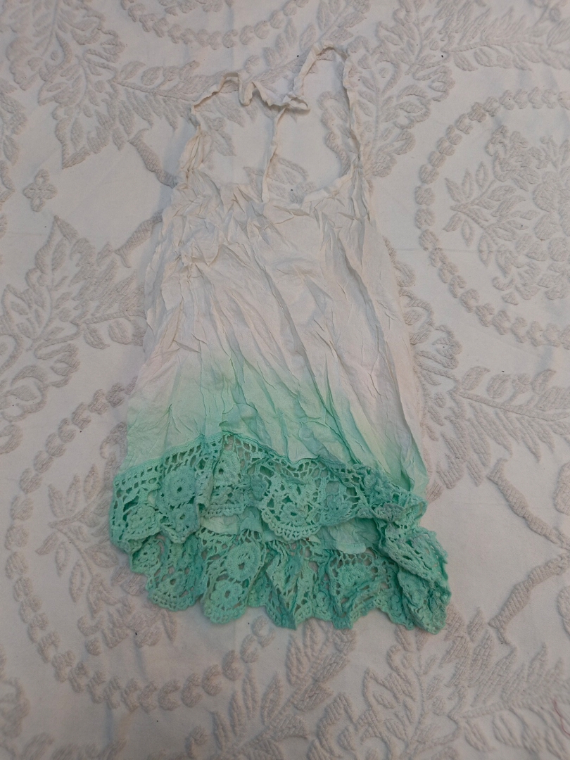 Top à bretelles tie-dye blanc et vert Charlotte Ru..