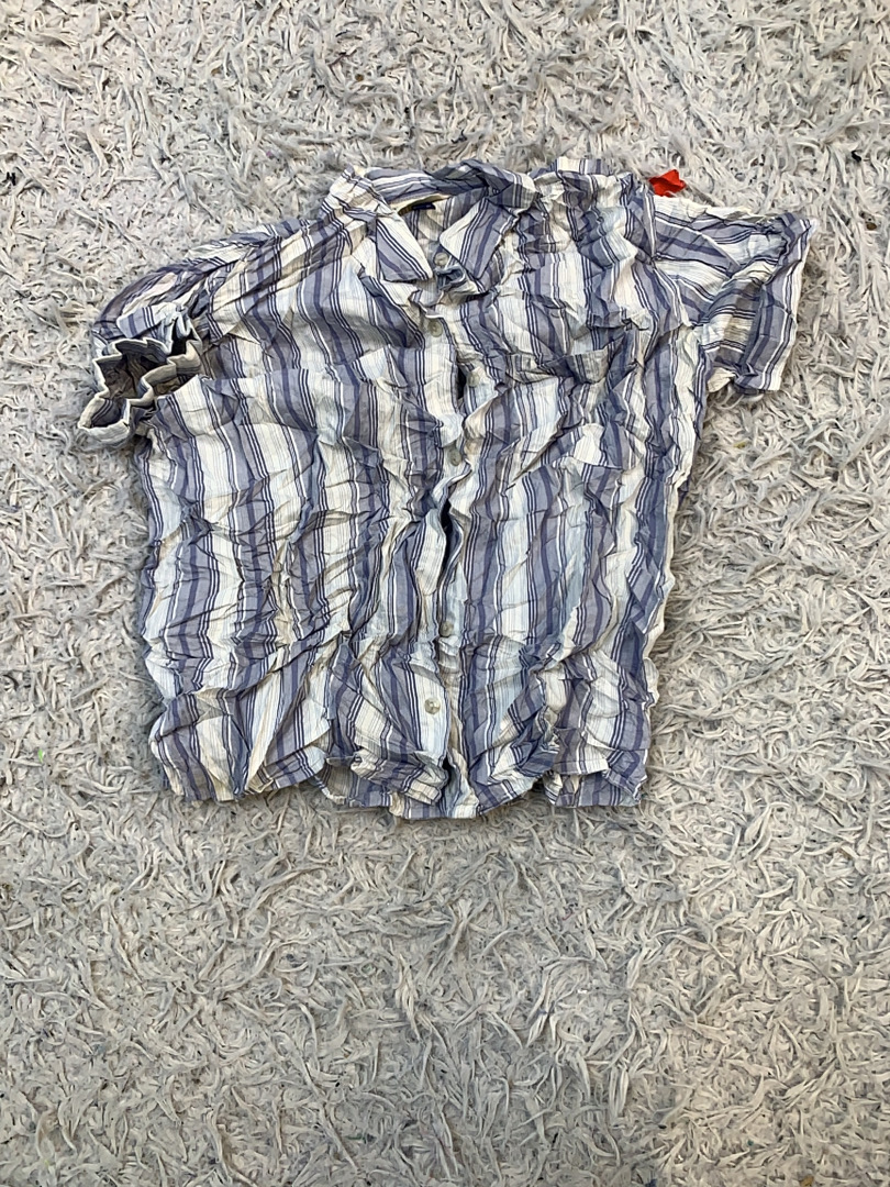 Universal Thread Blue and White Striped Short Slee..