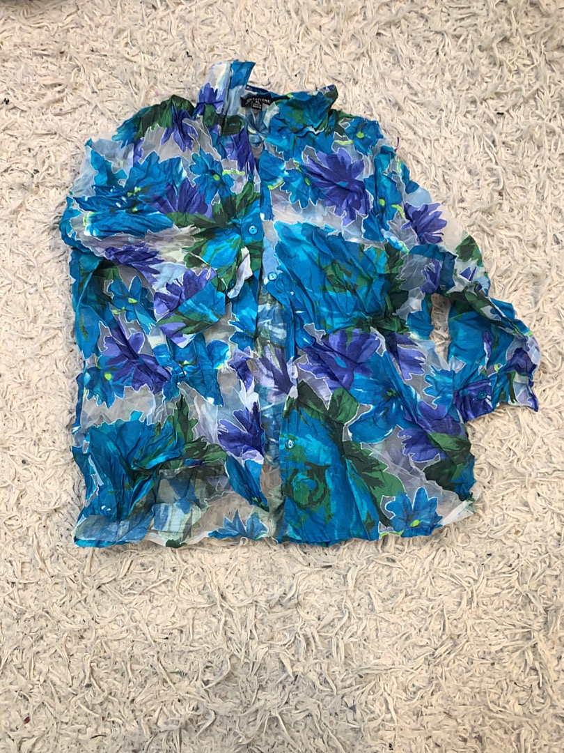 Blue Floral Blouse