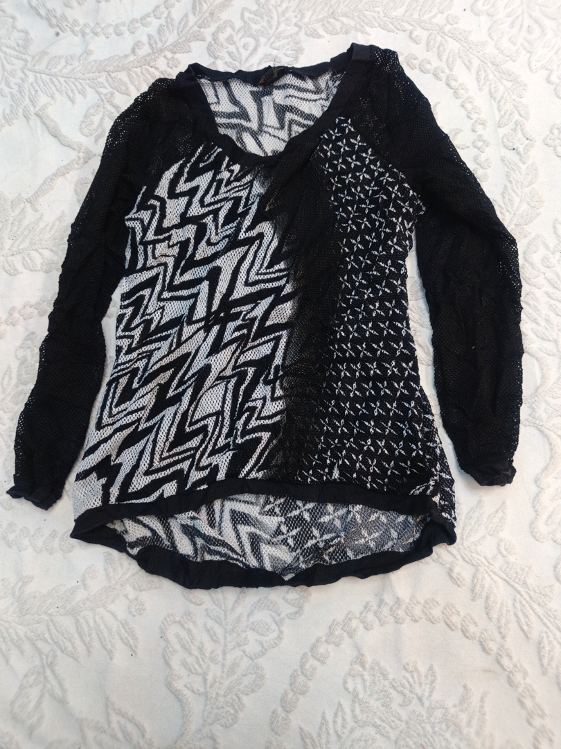 Black and White Crochet Top