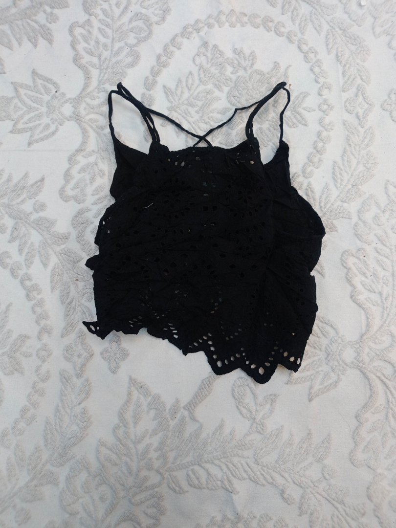 Black Crochet Cami Top