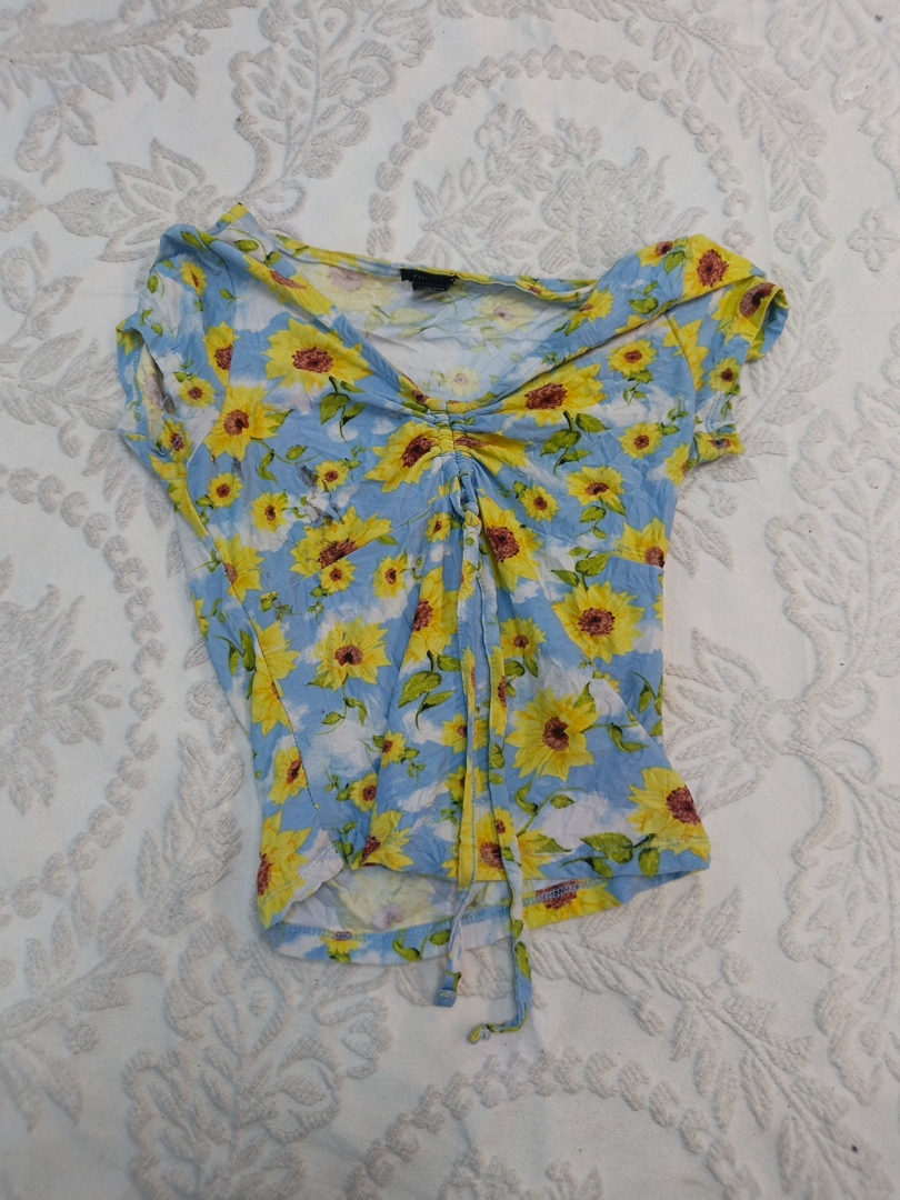 Women's Floral Tie-Front Top