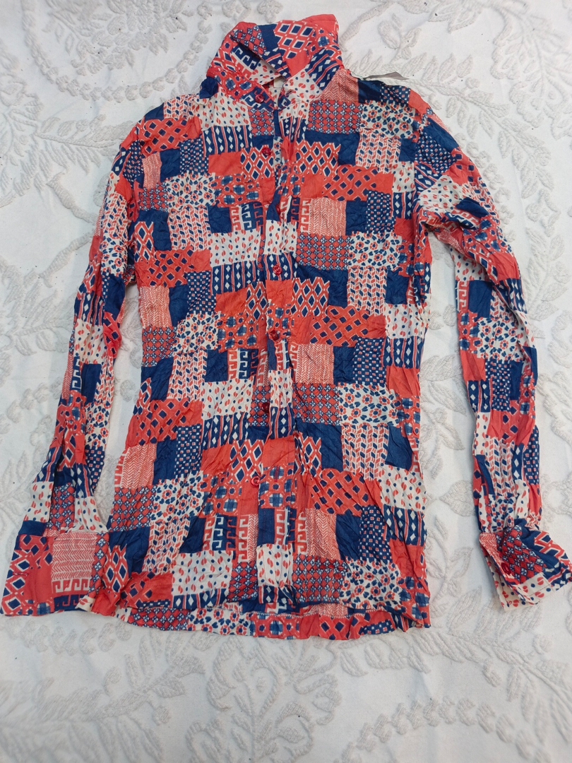 Long Sleeve Patchwork Blouse