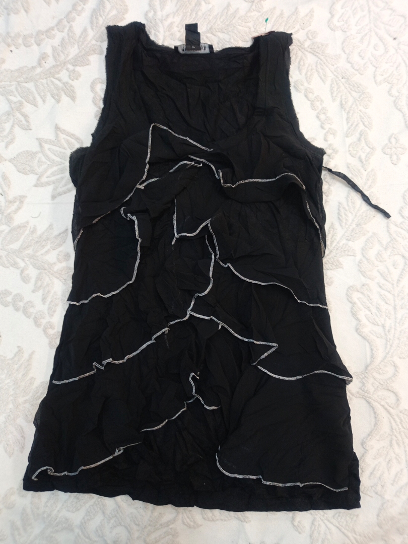 Black Ruffeled Top