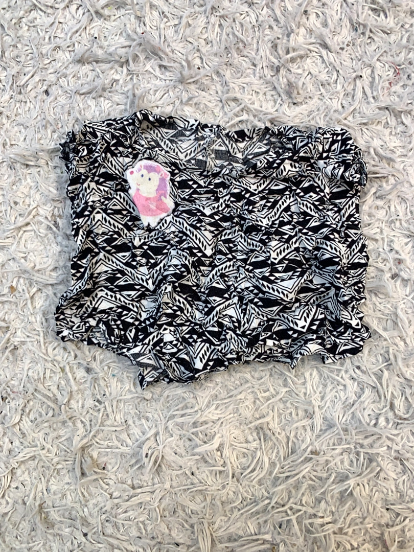 Tube top à motif noir et blanc