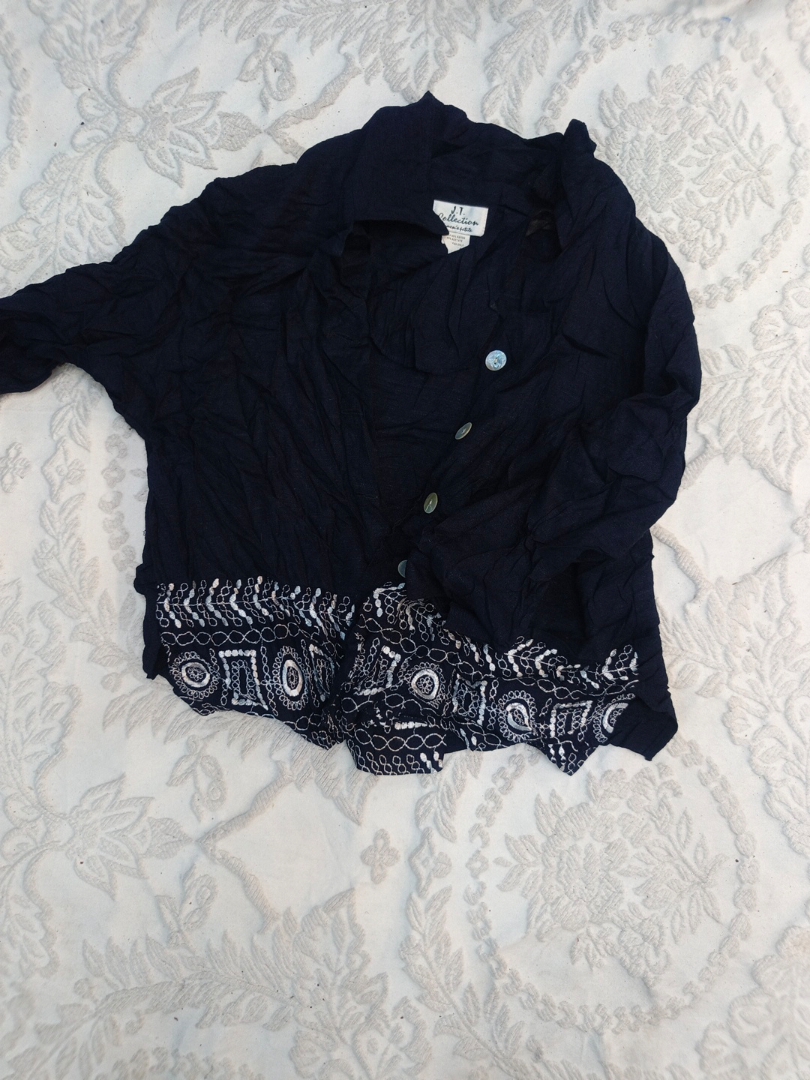 Women's Petite Black Blouse