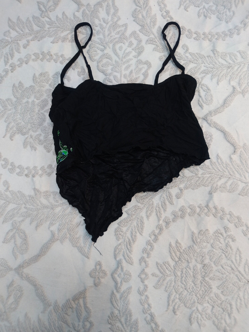 Black Floral Bandeau Top