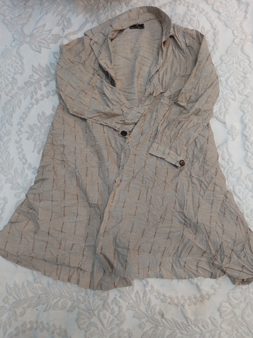 Beige Button-Down Shirt