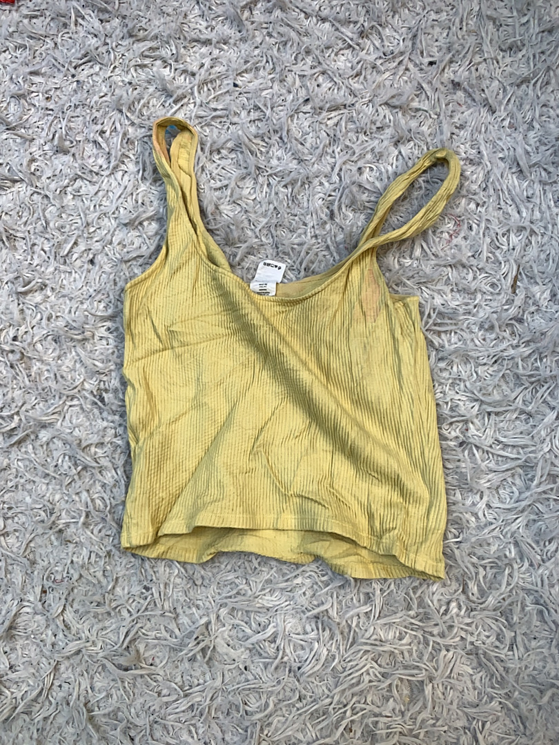 Débardeur côtelé jaune