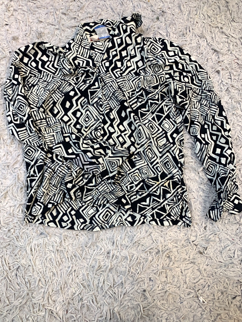 Blouse with Geometric Pattern