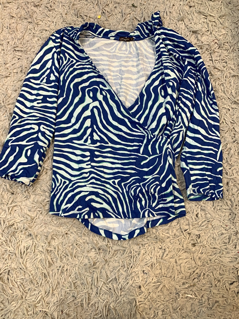 Blue Zebra Print Top