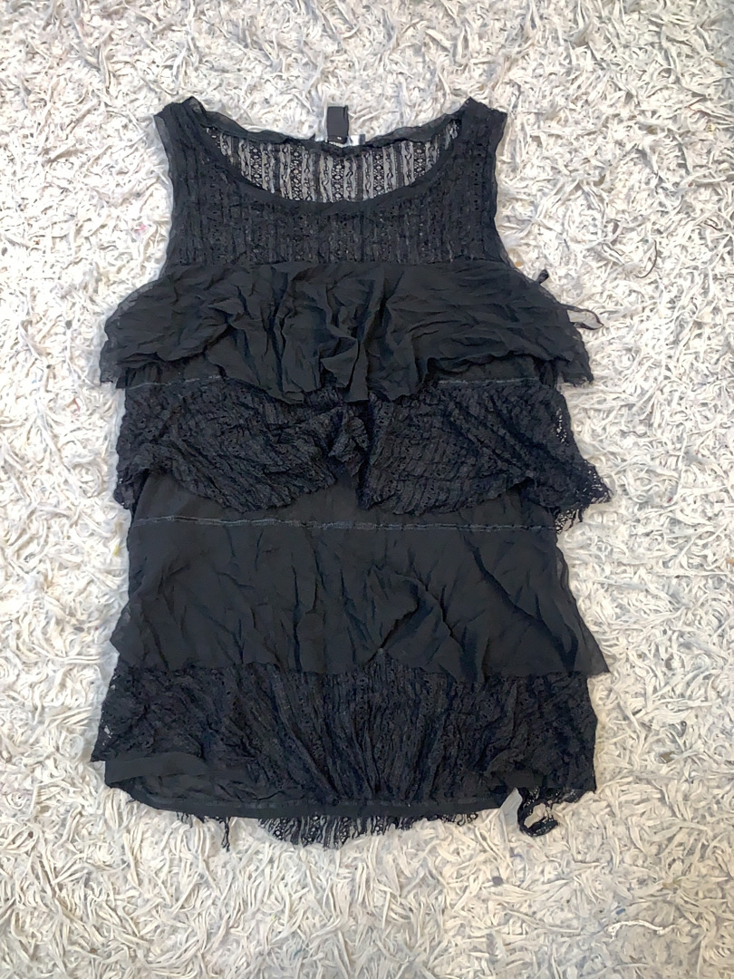 Camisola in pizzo nero