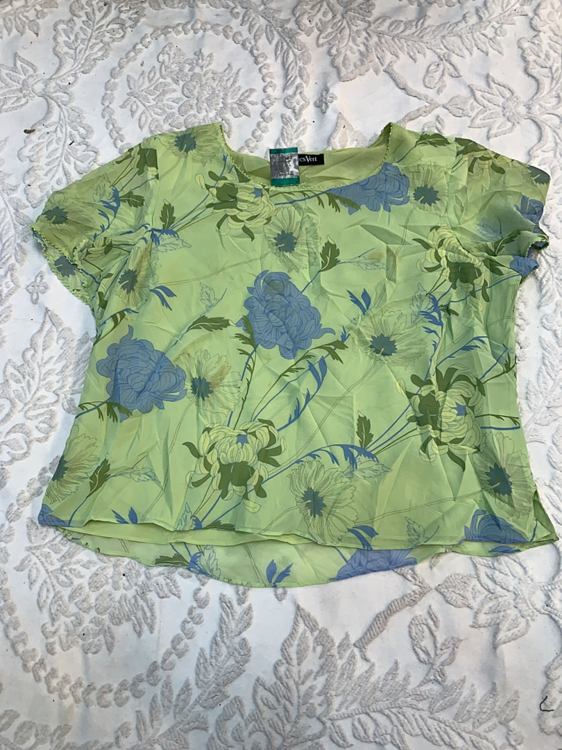 ジャック・ヴェール グリーンフローラルブラウス