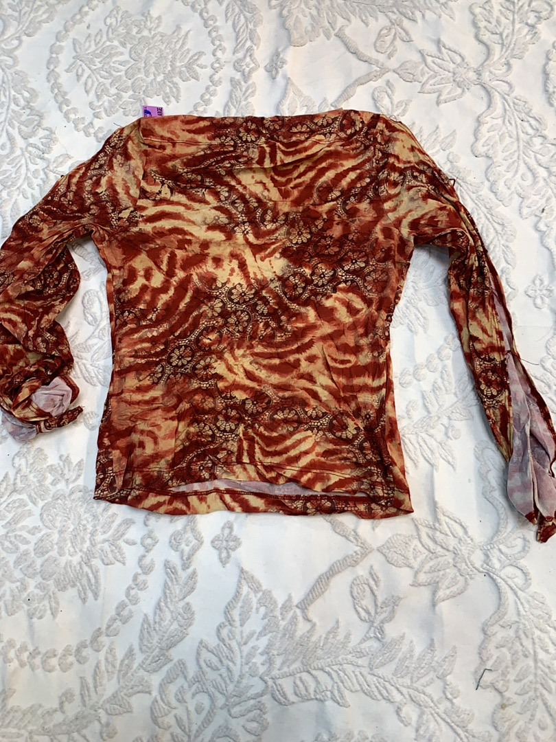 Blusa de Manga Longa com Padrão Abstrato