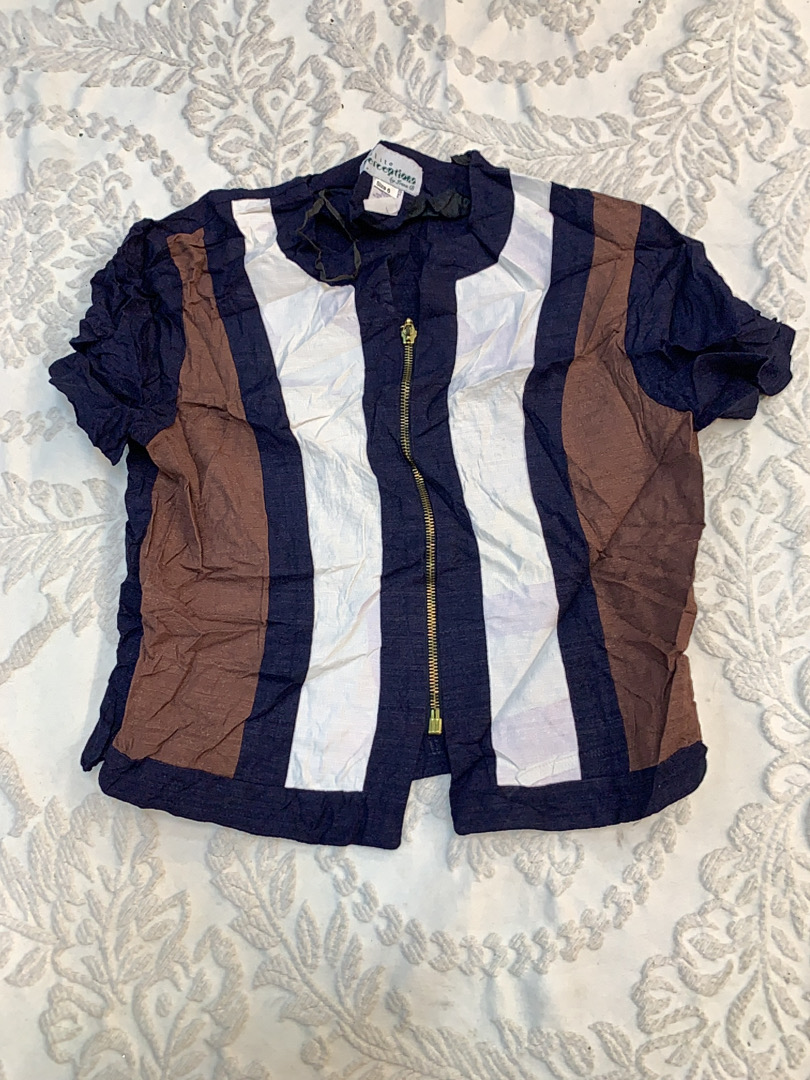 カラーブロックショートスリーブジャケット