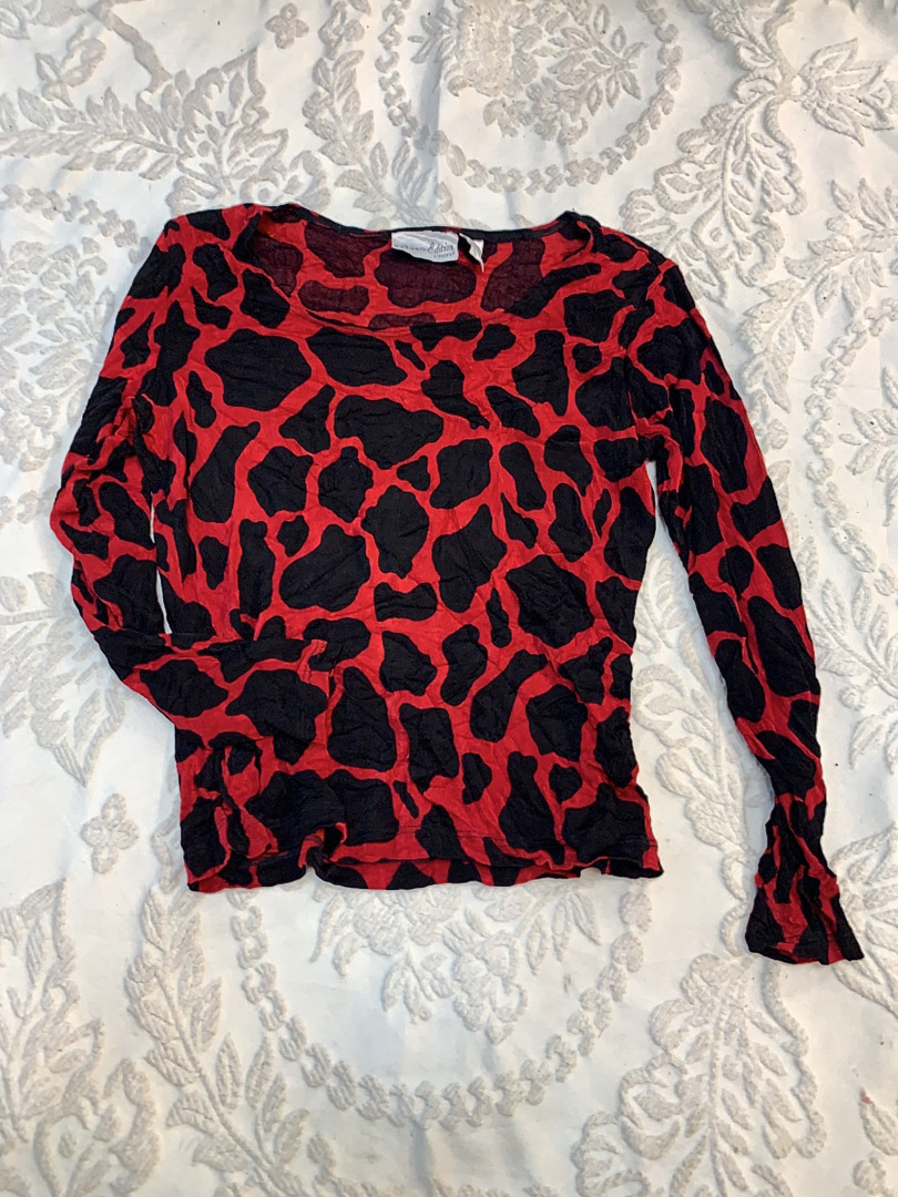 Top a maniche lunghe animalier