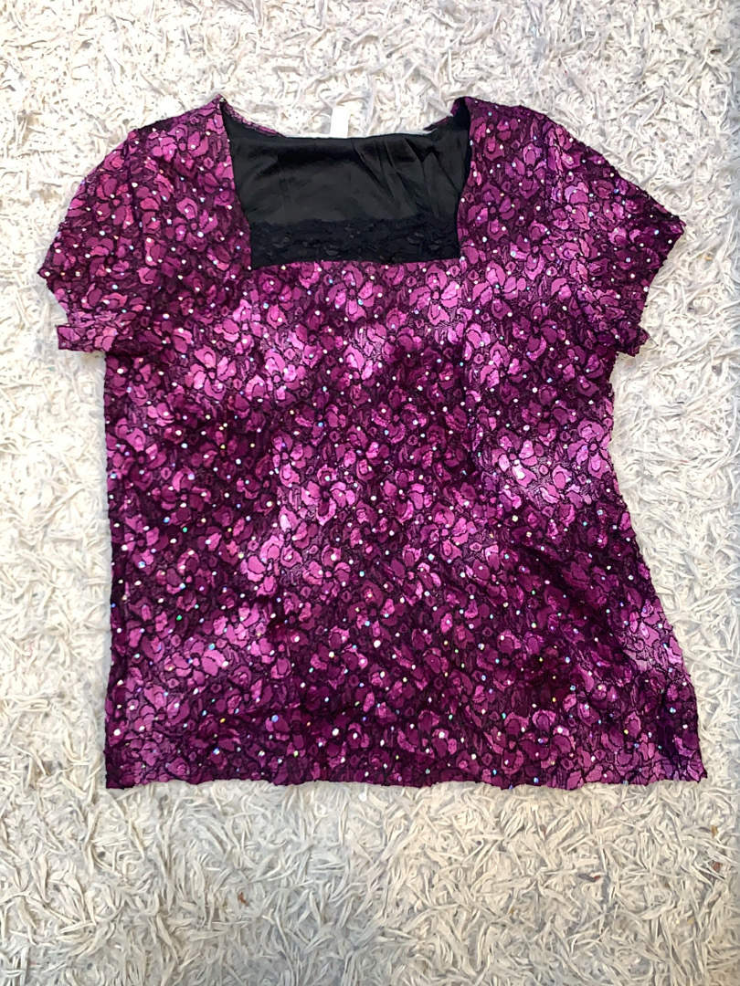 Top Viola Paillettato