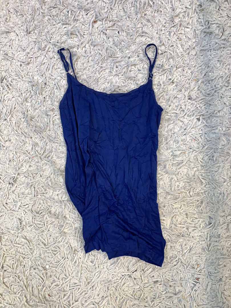 Top blu senza maniche da donna