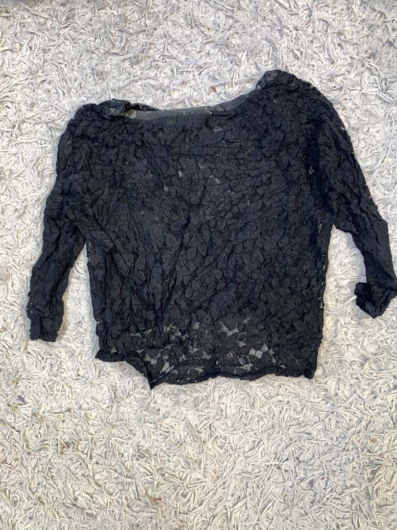 DKNY JEANS Top in pizzo nero