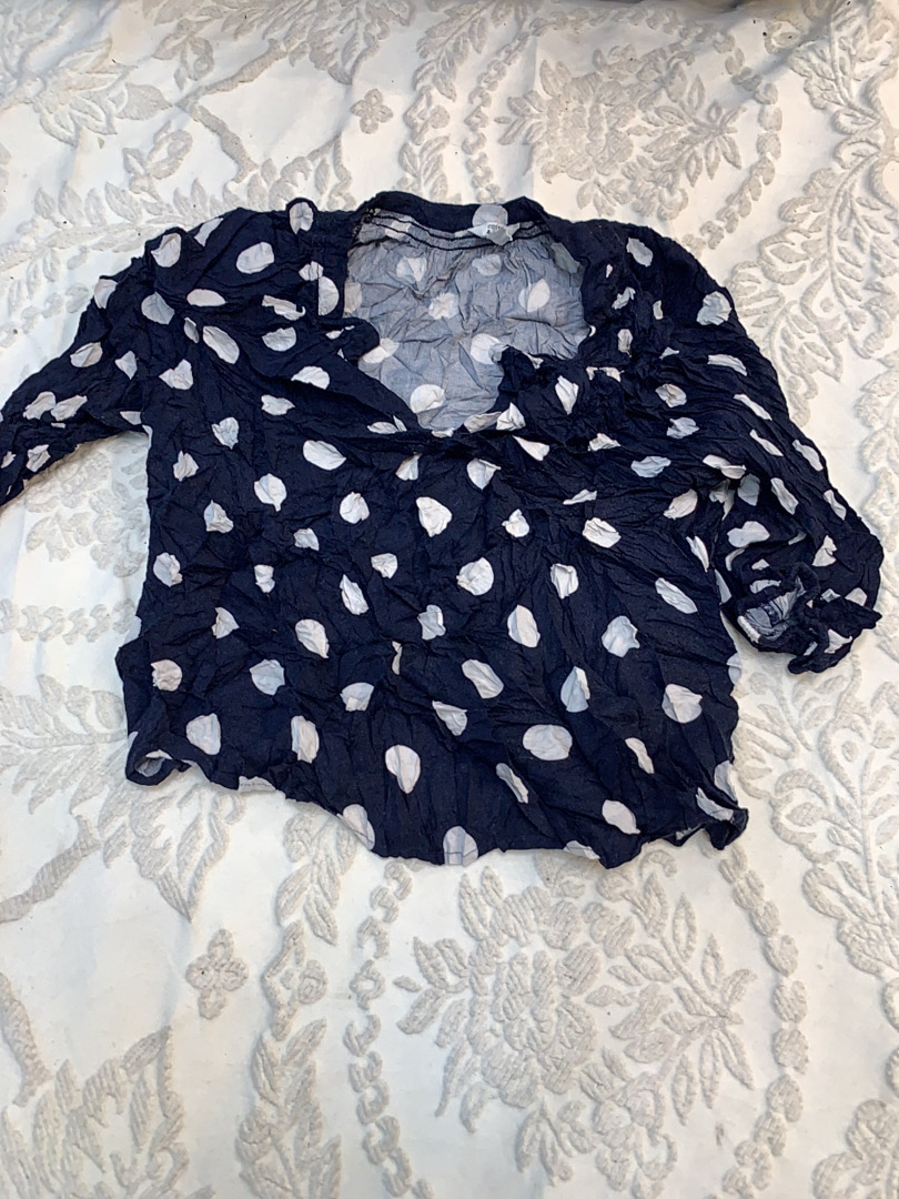Crown & Ivy Brand Blue Polka Dot Blouse