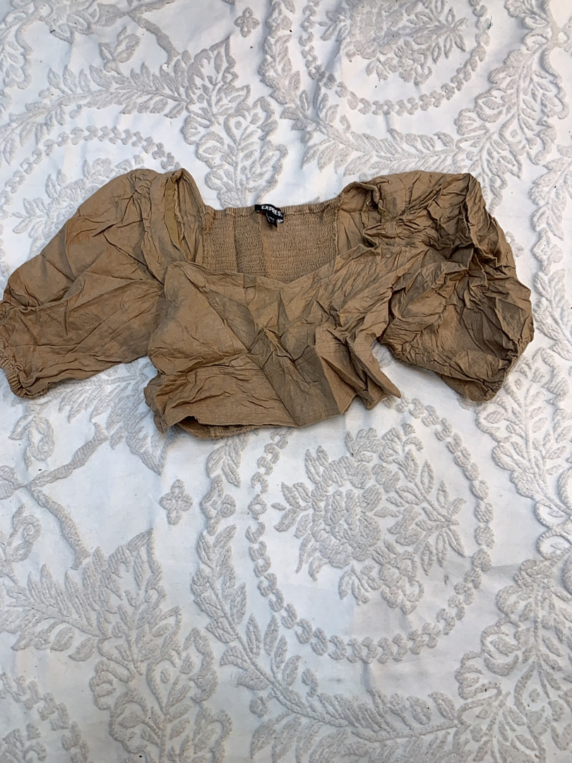 Top lavorato a maglia marrone