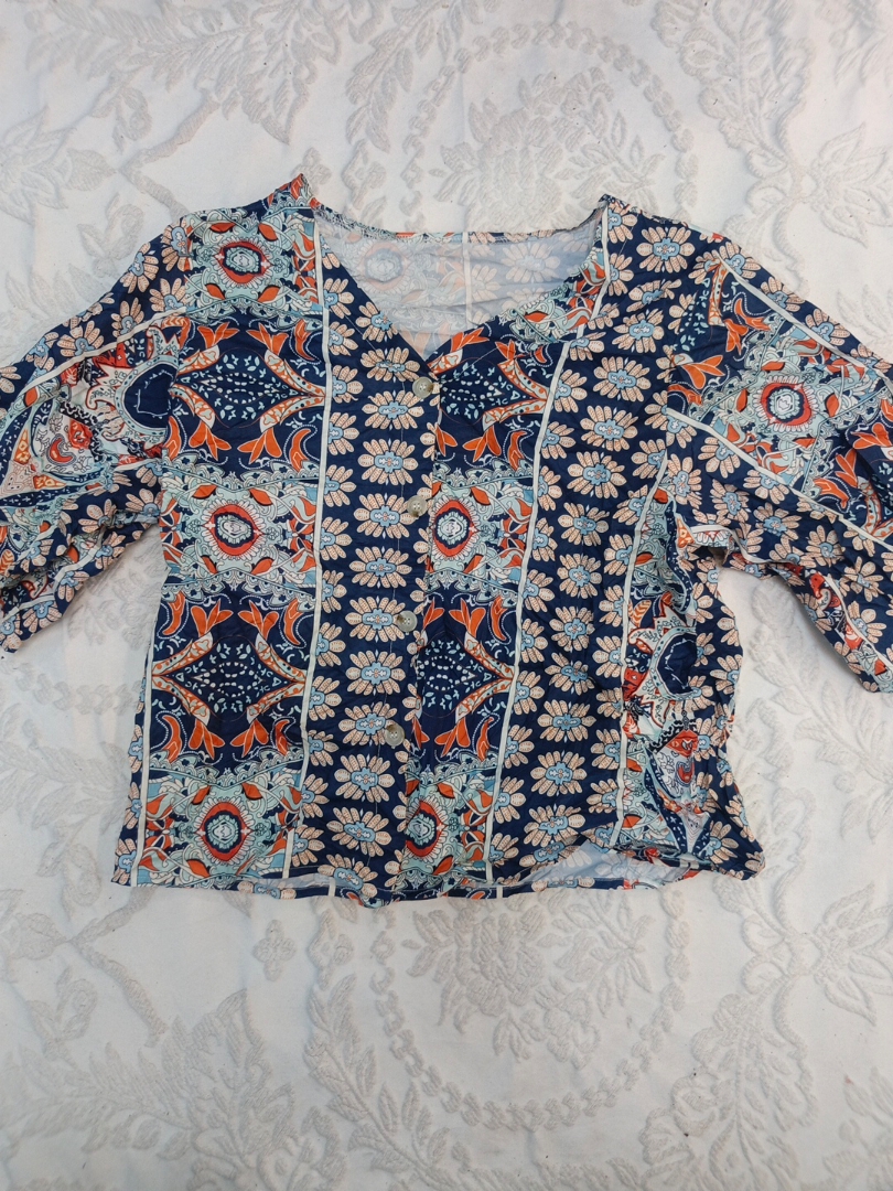 Top corto floreale Boho