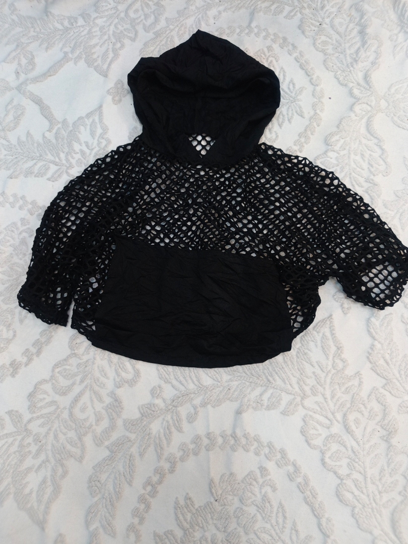 Black Fishnet Hoodie
