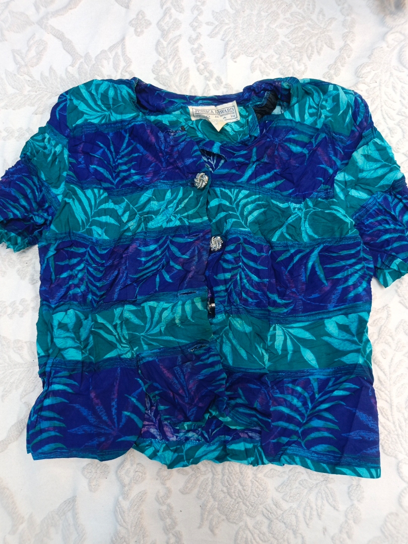 Blusa con stampa tropicale