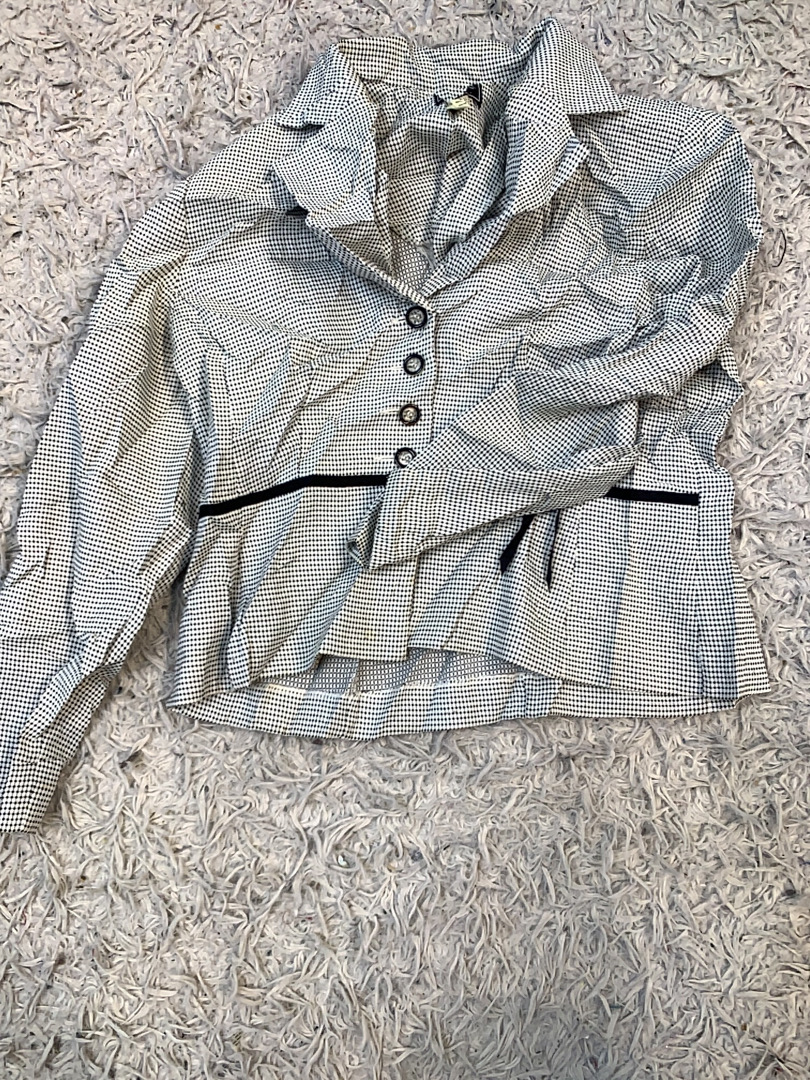 Black and White Gingham Suit Top