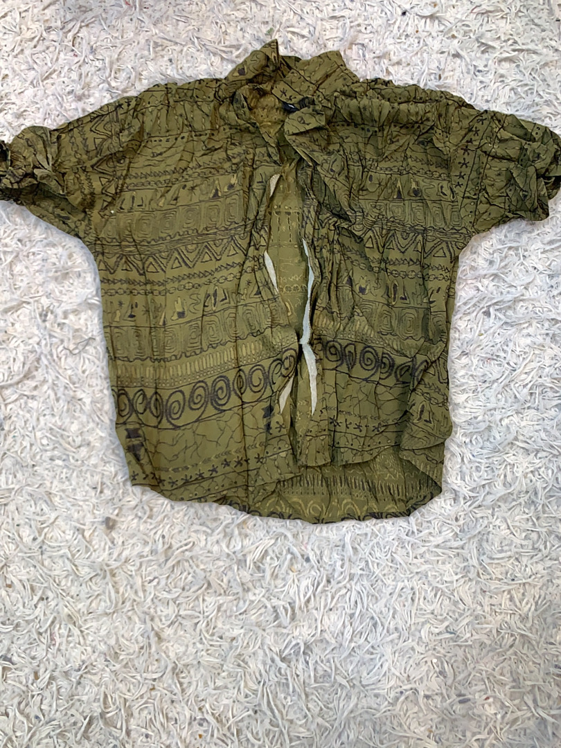 Olive Green Patterned Blouse
