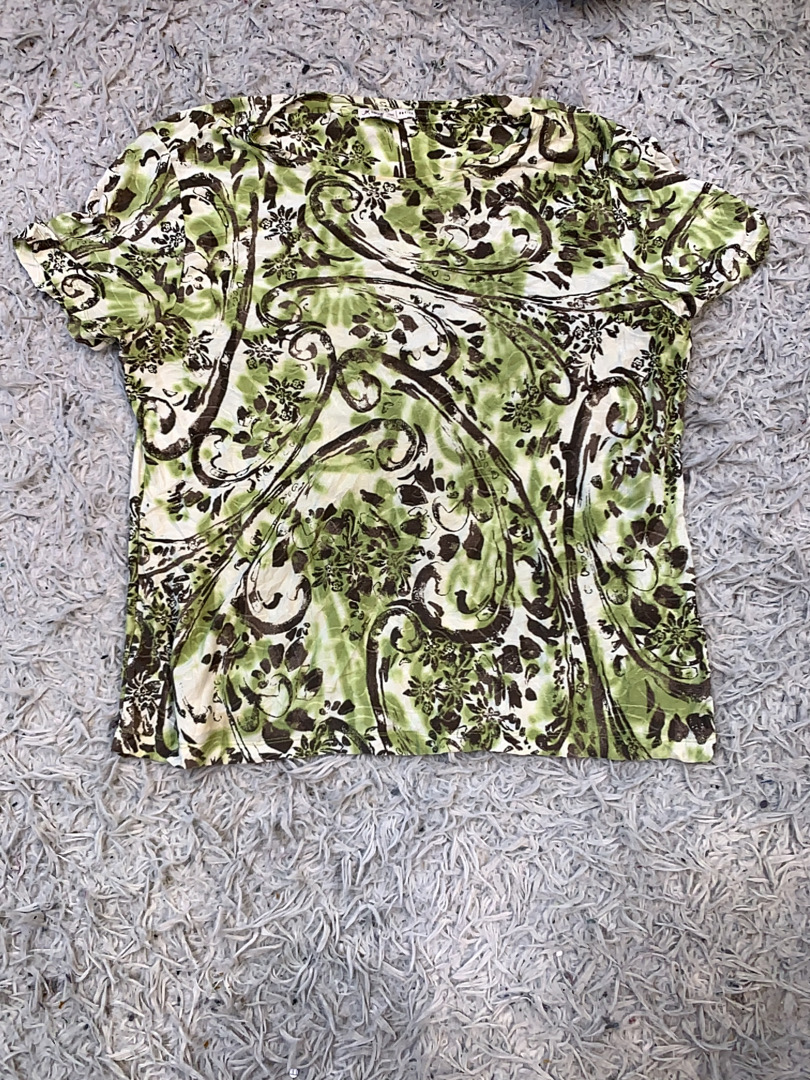 Blusa con motivo paisley verde e marrone