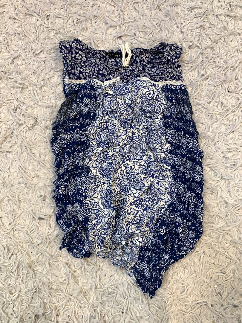 ブルーフローラルロンパー