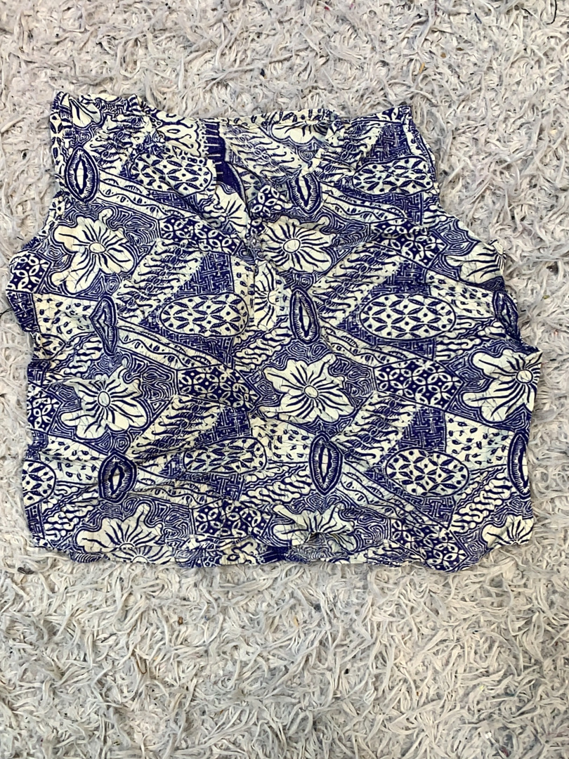Blue and White Floral Top