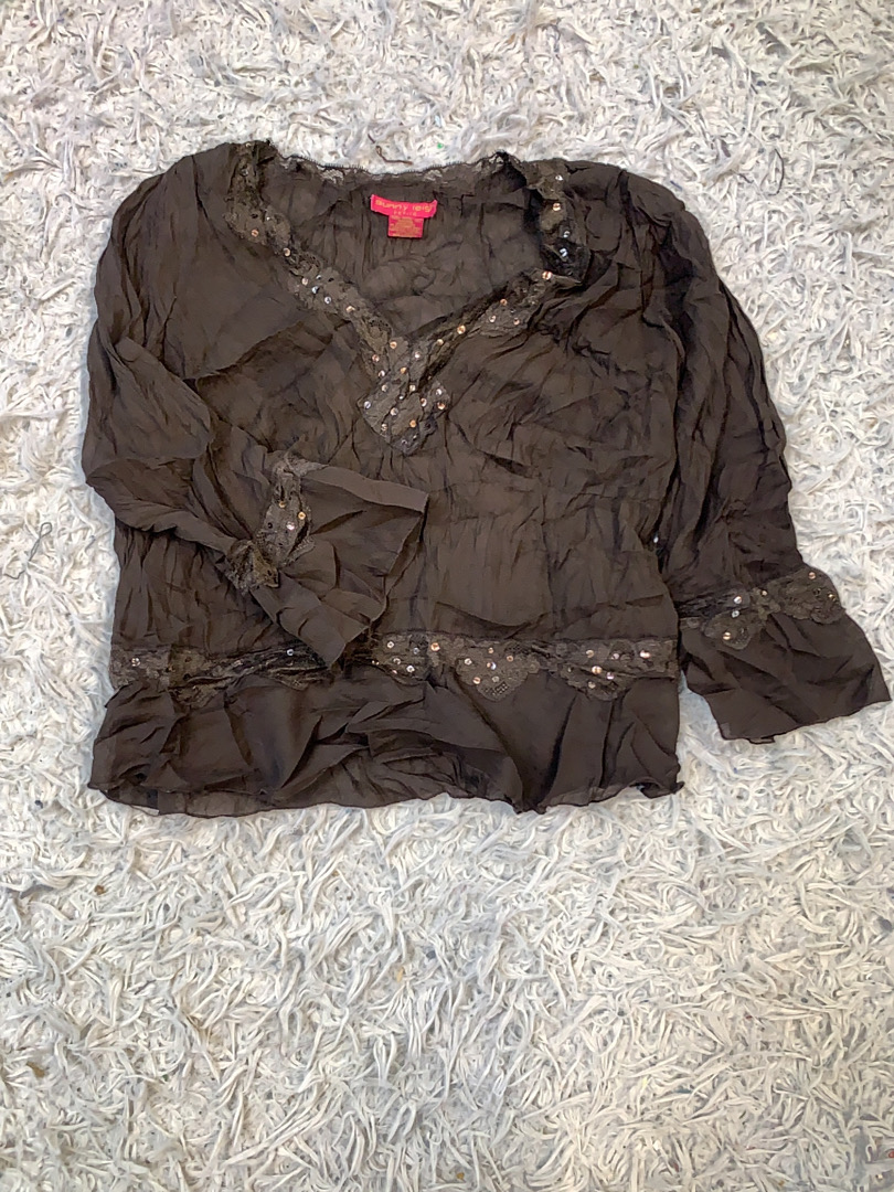 Brown Blouse with Sequins