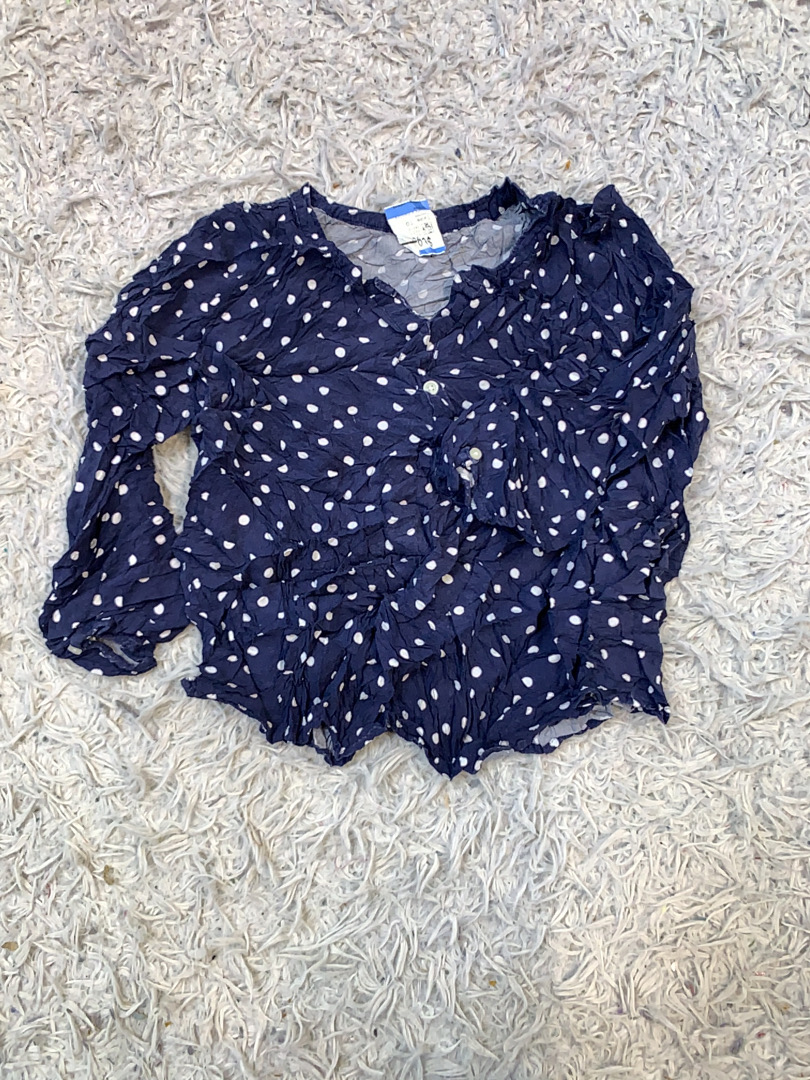 Women's Dark Blue Polka Dot Blouse